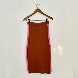 Free people two-tone stretch midi pencil skirt